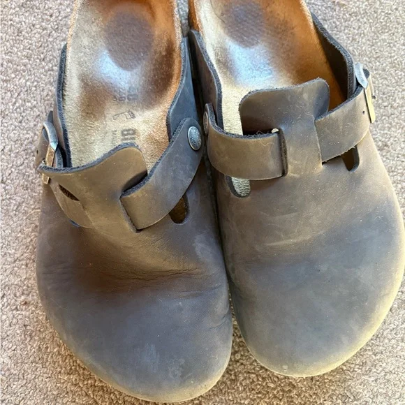Birkenstock Boston 40 Black Oil Leather Clogs - Picture 3 of 5